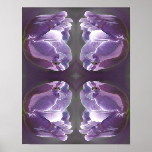 lavendel met kleine bijen Abstract Poster (Voorkant)