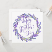 lavendel met Moederdag Kaart (Voorkant / Achterkant in situ)