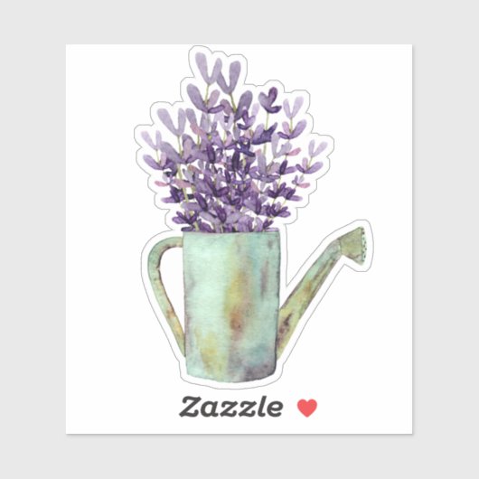 Lavendel met rustieke gieter sticker (Vel)