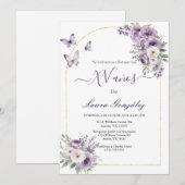 Lavendel met vlinders Quinceanera Spaans Kaart (Voorkant / Achterkant)