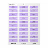 Lavendel met witte stippen etiket (Full Sheet)