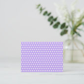 Lavendel met witte stippen visitekaartje (Staand voorkant)