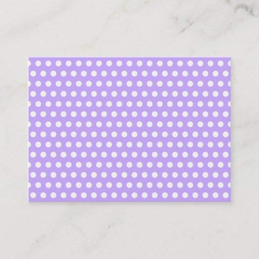 Lavendel met witte stippen visitekaartje (Voorkant)