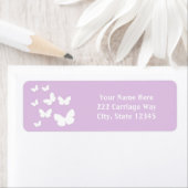 Lavendel met witte vlinders Adresetiketten Etiket (Insitu)
