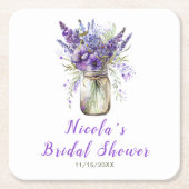 Lavendel Metselaarsvaas Bruidsdouche  Kartonnen Onderzetters (Voorkant)