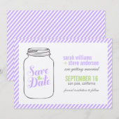 Lavendel Metselwerk Pot Monogram Save The Date Kaart (Voorkant / Achterkant)