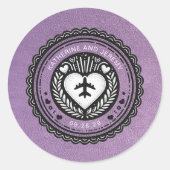 Lavendel Mexico Passport Ronde Sticker (Voorkant)