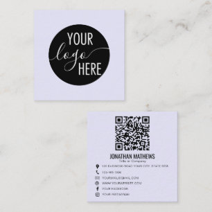 Lavendel Minimaal Professioneel Bedrijfslogo QR-co Vierkante Visitekaartje
