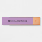 Lavendel minimalistisch eenvoudig leesbaar modern deurbordje (Voorkant)