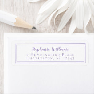 Lavendel Minimalistisch Huwelijk RSVP Retouradres Etiket