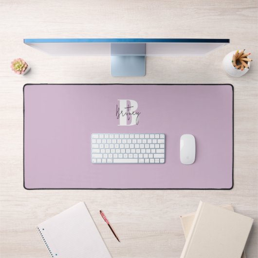 Lavendel Minimalistisch Monogram Bureaumat (Kantoor 1)