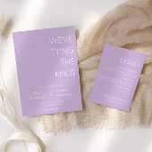 Lavendel minimalistisch We binden de knoop bruilof Kaart