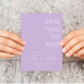 Lavendel minimalistisch We binden de knoop bruilof Kaart