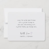 Lavendel Minimalistische Bloemen Vogel Zonnetekeni Bedankkaart (Achterkant)