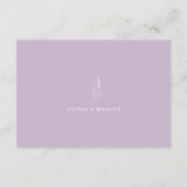 Lavendel minimalistische bruiloft details behuizin informatiekaartje (Achterkant)