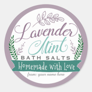Lavendel Mint Bath Salt Labels voor Zelfgemaakt ca