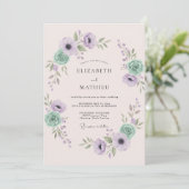 Lavendel Mint Ethische Lente Bruiloft Kaart (Staand voorkant)