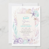 Lavendel Mint Ocean Baby shower Onder het Zee Kaart (Voorkant)