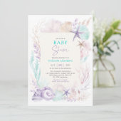 Lavendel Mint Ocean Baby shower Onder het Zee Kaart (Staand voorkant)