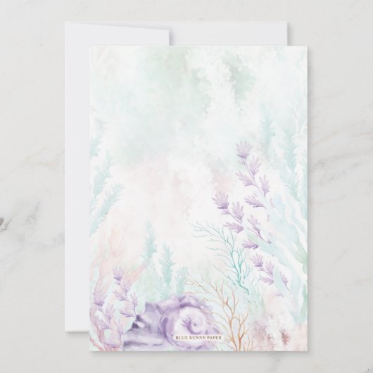 Lavendel Mint Ocean Baby shower Onder het Zee Kaart (Achterkant)