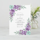 Lavendel Mint Schitterende Lente Bruiloft Kaart (Staand voorkant)