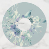 Lavendel Mint Waterverf Bloemglas Wijn Glas Label (Achterkant)