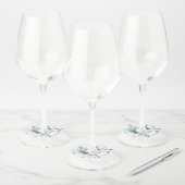 Lavendel Mint Waterverf Bloemglas Wijn Glas Label (Set)