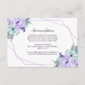 Lavendel Mint Waterverf Pioenrozen Geometrische De Informatiekaartje (Voorkant)