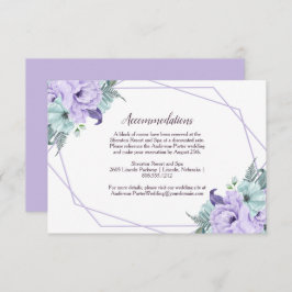 Lavendel Mint Waterverf Pioenrozen Geometrische De Informatiekaartje