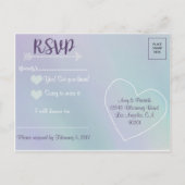 Lavendel Mint Wedding RSVP Briefkaart (Achterkant)