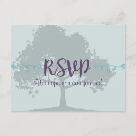 Lavendel Mint Wedding RSVP Briefkaart (Voorkant)