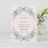 Lavendel Mint Whimsical Lentewedding Kaart (Staand voorkant)