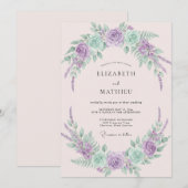 Lavendel Mint Whimsical Lentewedding Kaart (Voorkant / Achterkant)