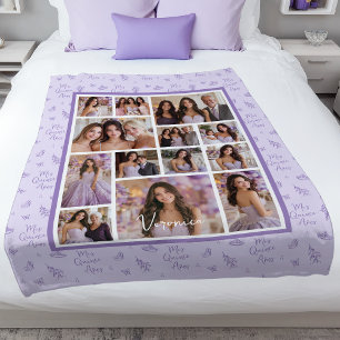 Lavendel Mis Quince Años Quinceanera Fleece Deken