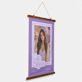Lavendel Mis Quince Quinceañera Foto Hangend Wandkleed (Gebogen)