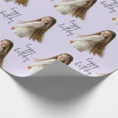 Lavendel Mist & Aangepaste Verjaardag tekst en fot Cadeaupapier (Hoek)