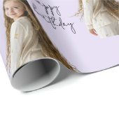 Lavendel Mist & Aangepaste Verjaardag tekst en fot Cadeaupapier (Rol Hoek)