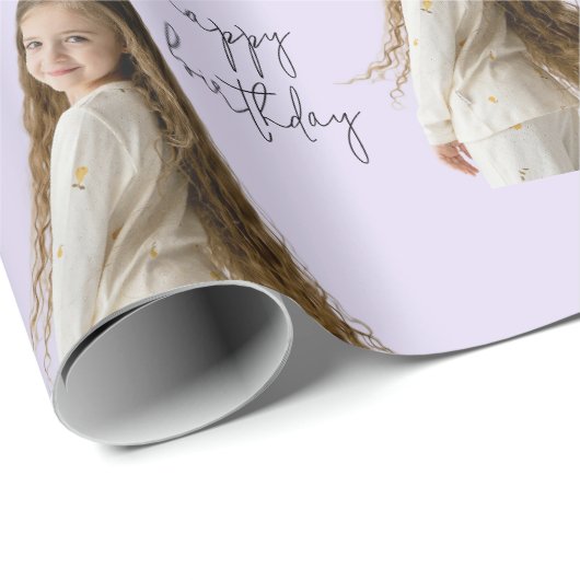 Lavendel Mist & Aangepaste Verjaardag tekst en fot Cadeaupapier (Rol Hoek)