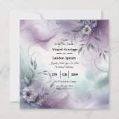 Lavendel mist en Waterverf fluistert bruiloft Kaart (Voorkant)