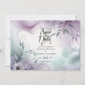 Lavendel mist en Waterverf fluistert bruiloft Save The Date (Voorkant)