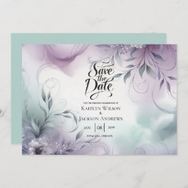 Lavendel mist en Waterverf fluistert bruiloft Save The Date