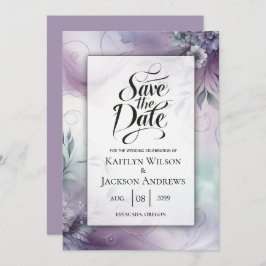 Lavendel mist en Waterverf fluistert bruiloft Save The Date