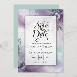 Lavendel mist en Waterverf fluistert bruiloft Save The Date