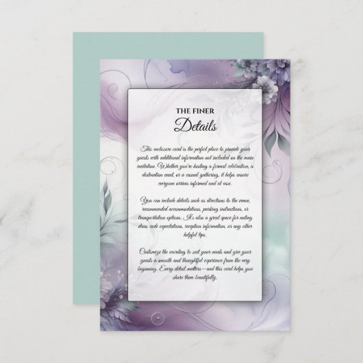 Lavendel Mist en Waterverf Whispers Informatiekaartje (Voorkant / Achterkant)