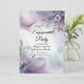 Lavendel Mist en Waterverf Whispers Verloving Kaart (Staand voorkant)