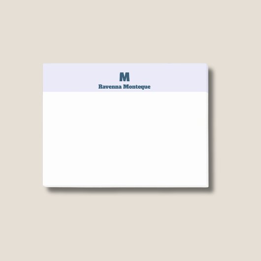 Lavendel Modern Gepersonaliseerde Naam Letter Mono Post-it® Notes