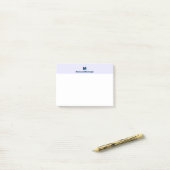 Lavendel Modern Gepersonaliseerde Naam Letter Mono Post-it® Notes (Op bureau)