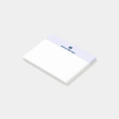 Lavendel Modern Gepersonaliseerde Naam Letter Mono Post-it® Notes (Schuin)