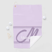 Lavendel Modern Monogram Golf Handdoek voor haar (Insitu)