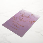 Lavendel Modern Ombré Foto Overlay Bruiloft Dank Folie Uitnodiging (Gedraaid)